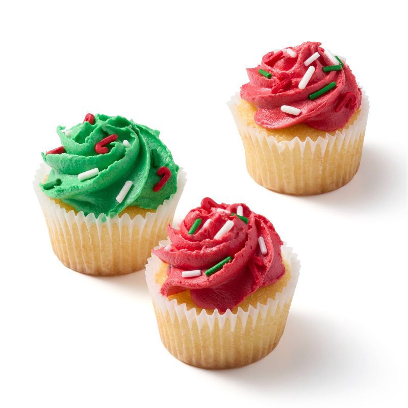 slide 3 of 3, Christmas Vanilla Mini Cupcakes - 10oz/12ct - Favorite Day™, 12 ct; 10 oz