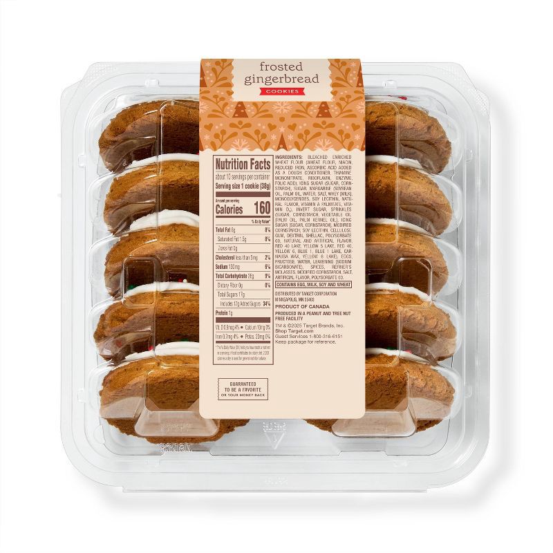 slide 2 of 3, Christmas Gingerbread Frosted Cookies - 13.5oz/10ct - Favorite Day™, 10 ct; 13.5 oz