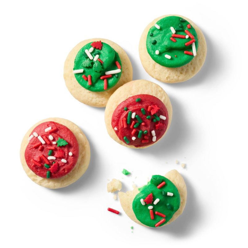 slide 3 of 3, Christmas Red & Green Mini Frosted Sugar Mini Cookies - 9.4oz/18ct - Favorite Day™, 9.4 oz, 18 ct