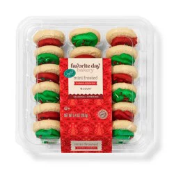 Christmas Red & Green Mini Frosted Sugar Mini Cookies - 9.4oz/18ct - Favorite Day™