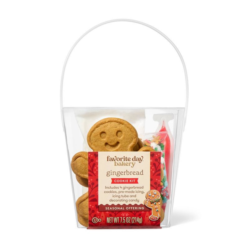 slide 1 of 4, Christmas Gingerbread Cookie Kit - 7.5oz/4ct - Favorite Day™, 4 ct; 7.5 oz