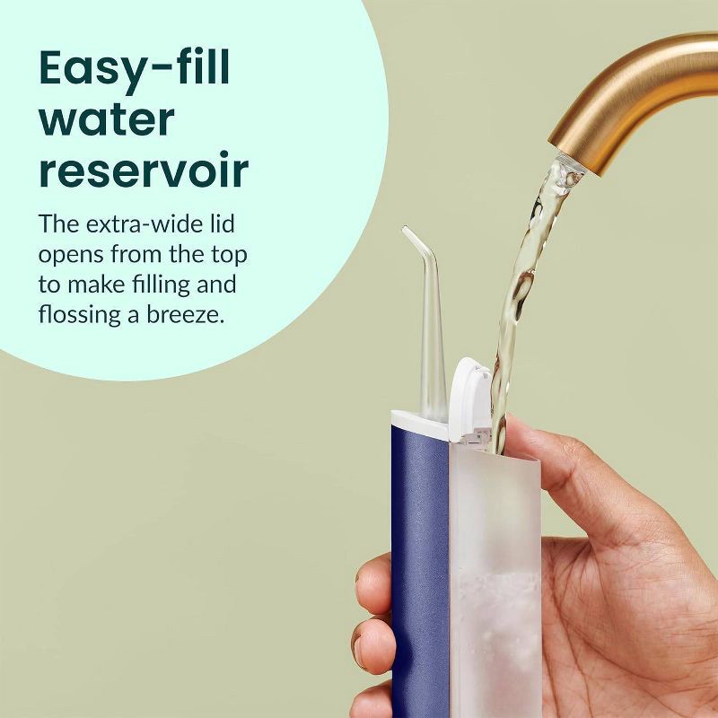 slide 11 of 14, quip Cordless Rechargeable 2-Pressure Modes Metal Countertop Water Flosser, 1 ct