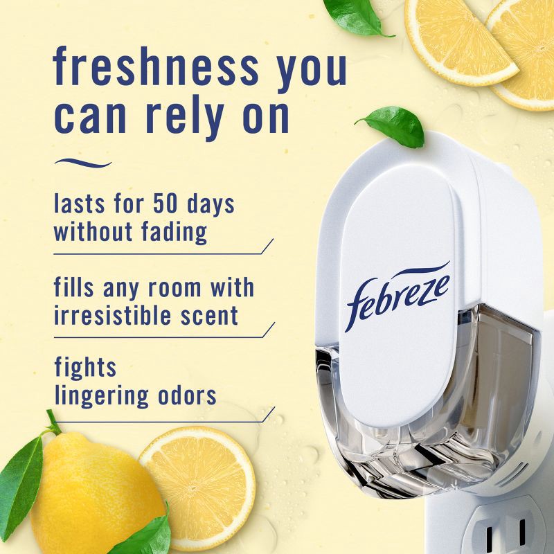 slide 2 of 13, Febreze Kitchen Fade Defy Plug Air Freshener - Fresh Lemon - 2pk, 2 ct