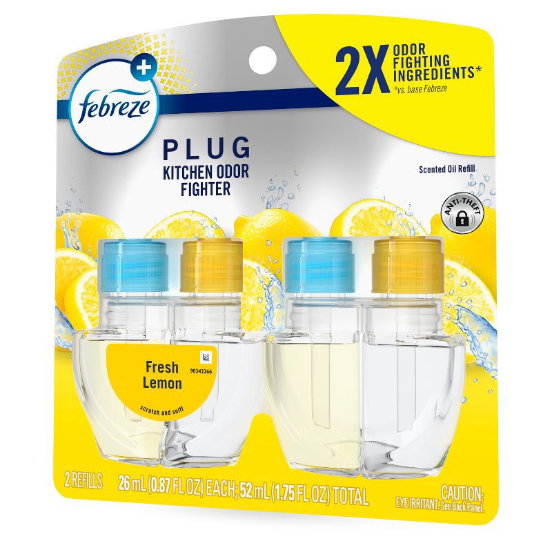 slide 12 of 13, Febreze Kitchen Fade Defy Plug Air Freshener - Fresh Lemon - 2pk, 2 ct