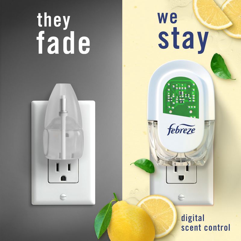 slide 5 of 13, Febreze Kitchen Fade Defy Plug Air Freshener - Fresh Lemon - 2pk, 2 ct