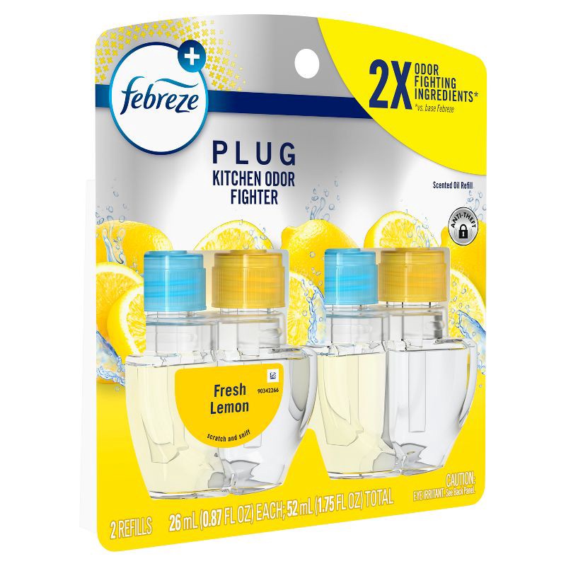 slide 10 of 13, Febreze Kitchen Fade Defy Plug Air Freshener - Fresh Lemon - 2pk, 2 ct