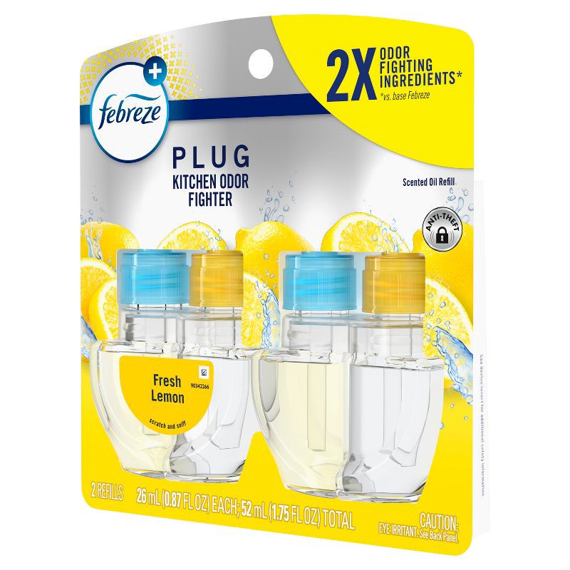 slide 11 of 13, Febreze Kitchen Fade Defy Plug Air Freshener - Fresh Lemon - 2pk, 2 ct