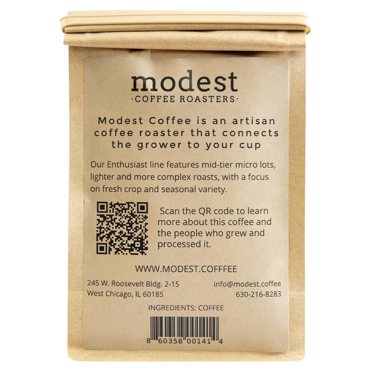 slide 2 of 2, Modest Coffee Roasters Single Origin The Enthusiast - 12 Oz, 12 oz