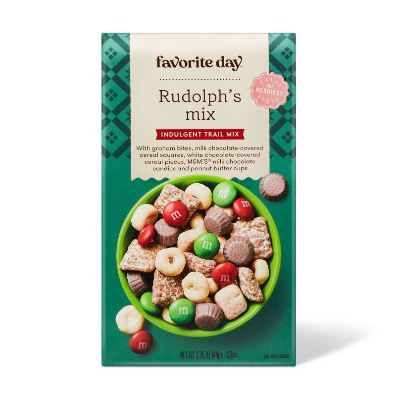 slide 1 of 3, Christmas Rudolph's Mix Indulgent Snack Mix Stocking Stuffer - 1.75oz - Favorite Day™, 1.75 oz