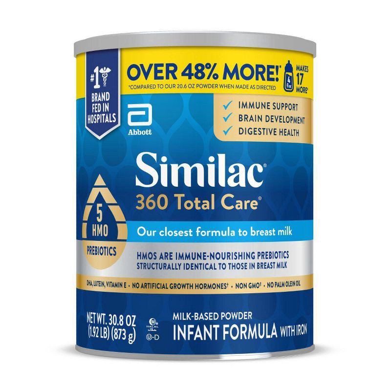 slide 1 of 14, Similac 360 Total Care Non-GMO Infant Formula Powder - 30.8oz, 30.8 oz