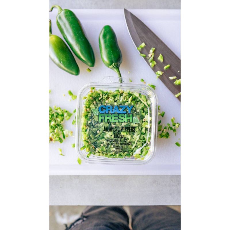 slide 6 of 7, Crazy Fresh Diced Jalapeno Pepper - 6oz, 6 oz