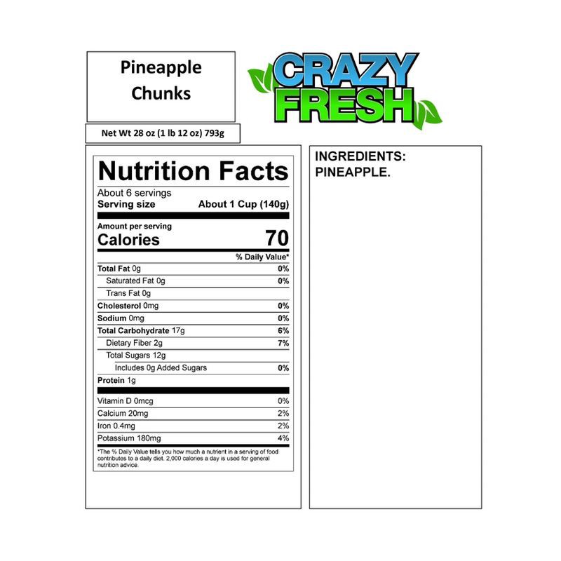 slide 4 of 4, Crazy Fresh Cut Pineapple Chunks - 28oz, 28 oz