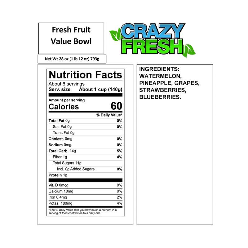 slide 5 of 6, Crazy Fresh Deluxe Fruit Bowl - 28oz, 28 oz