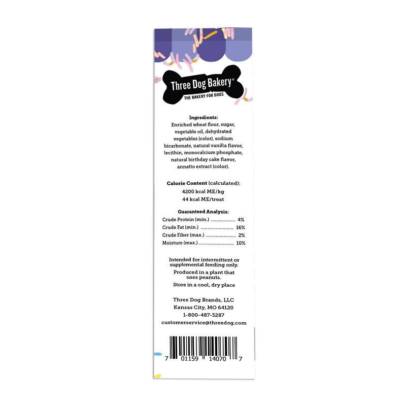 slide 4 of 6, Three Dog Bakery Birthday Cake Lick 'n Crunch Vanilla Flavor Dog Treats - 13oz, 13 oz
