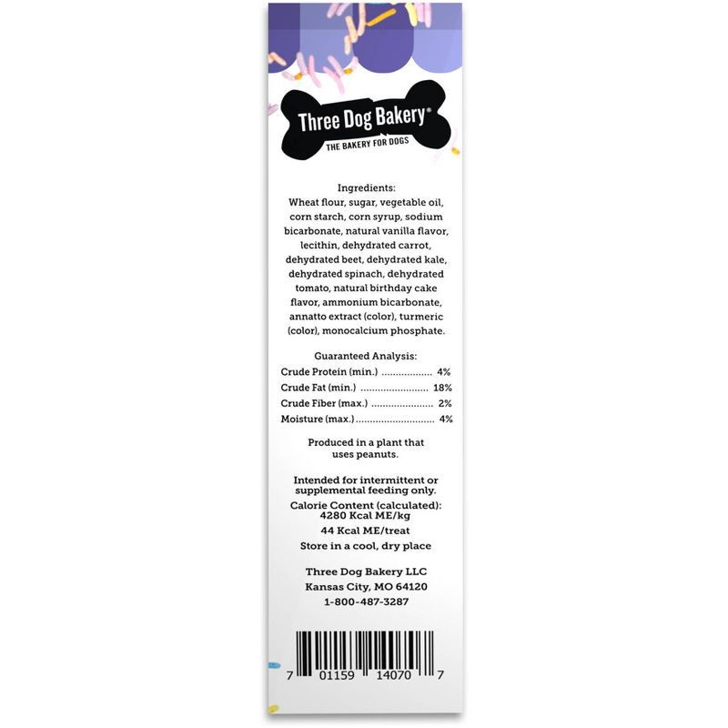 slide 6 of 6, Three Dog Bakery Birthday Cake Lick 'n Crunch Vanilla Flavor Dog Treats - 13oz, 13 oz