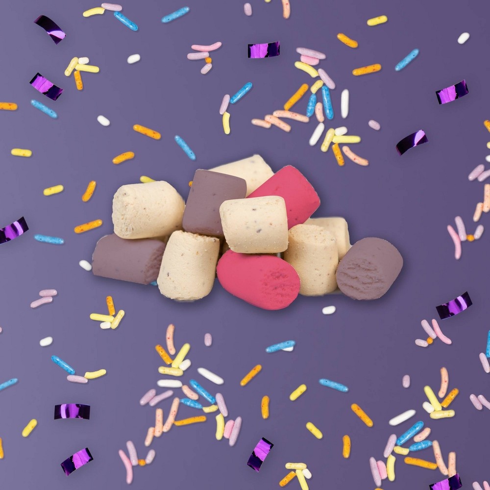 slide 2 of 3, Three Dog Bakery Celebration Confetti with Vanilla, Strawberry and Blueberry Crunchy Dog Treats - 8oz, 8 oz