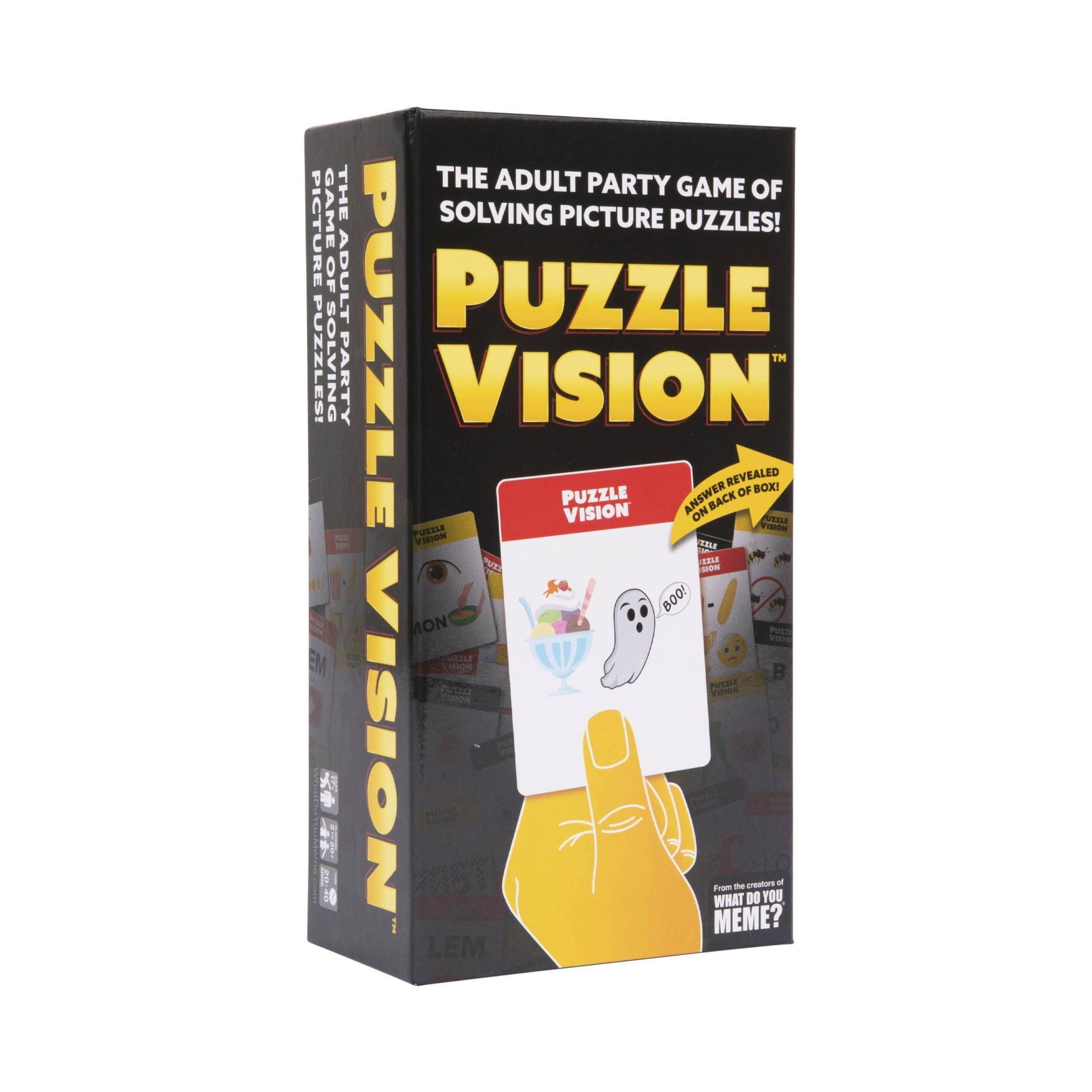 slide 1 of 16, What Do You Meme? Puzzle Vision Card Game, 1 ct