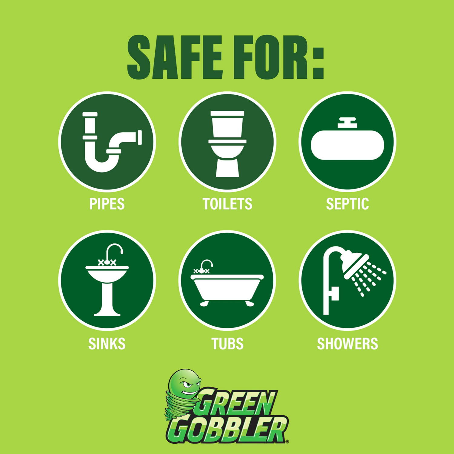 slide 6 of 8, Green Gobbler Drain Opening Pacs 3 - 6.53 oz Packs, 3 ct