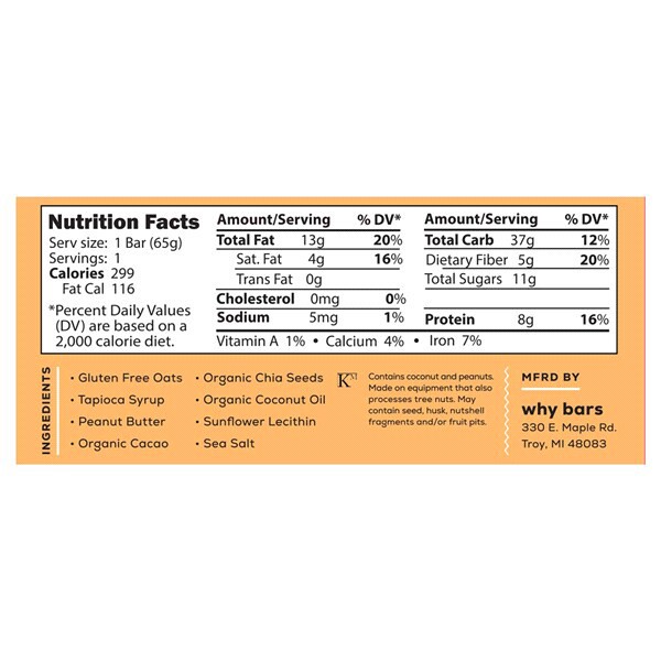 slide 4 of 5, Why Bar Choc Pea, 2.3 oz