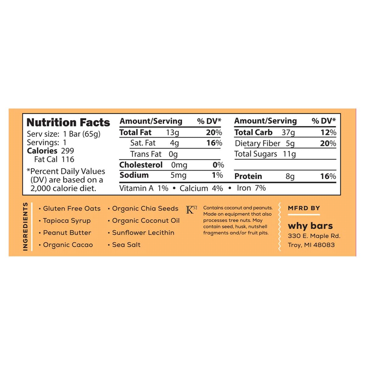 slide 5 of 5, Why Bar Choc Pea, 2.3 oz