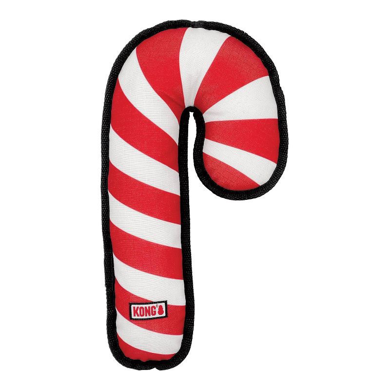 slide 1 of 2, KONG Christmas Ballistic Candy Cane Dog Toy, 1 ct