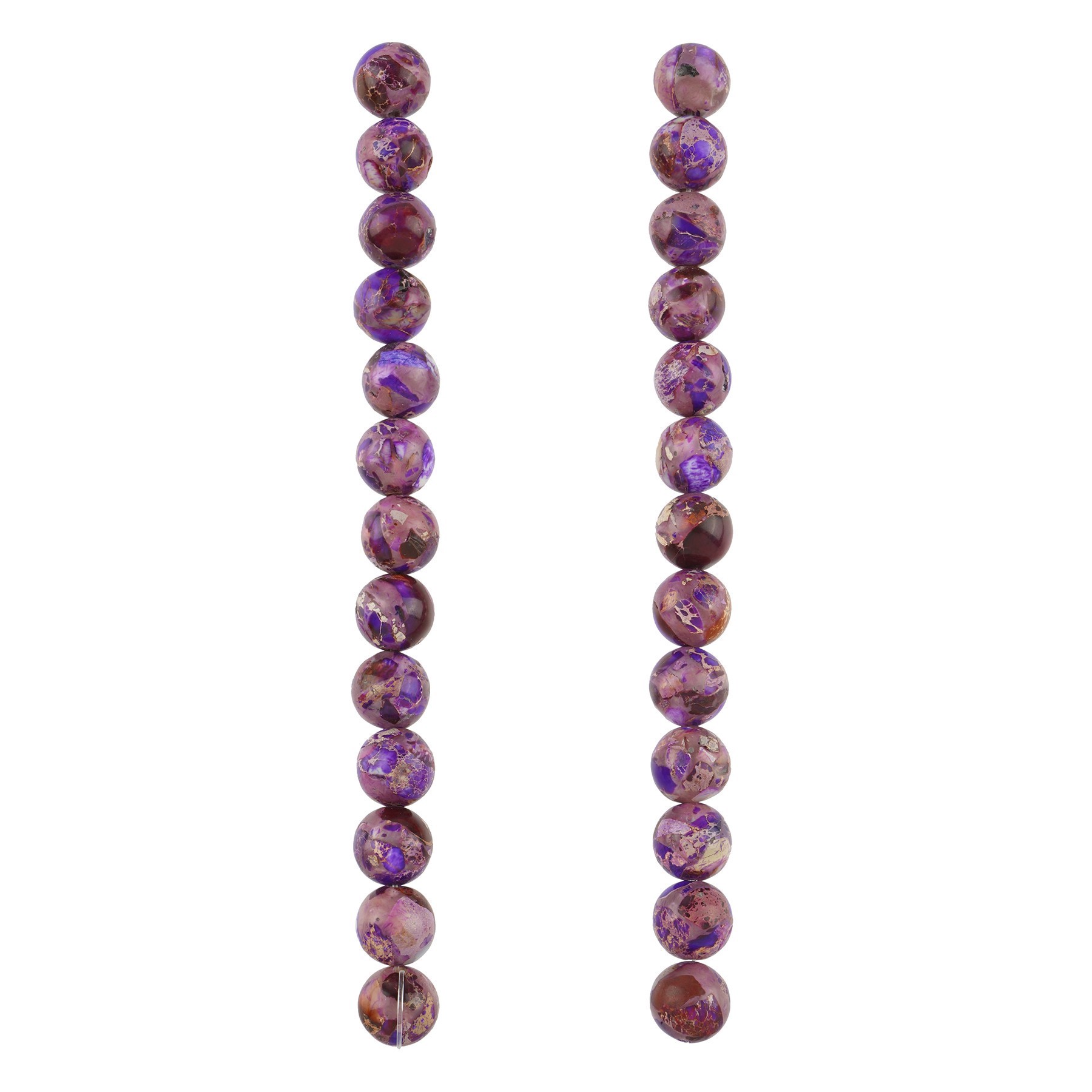 slide 3 of 3, Purple Dyed Imperial Jasper Round Beads By Bead Landing, 10 mm
