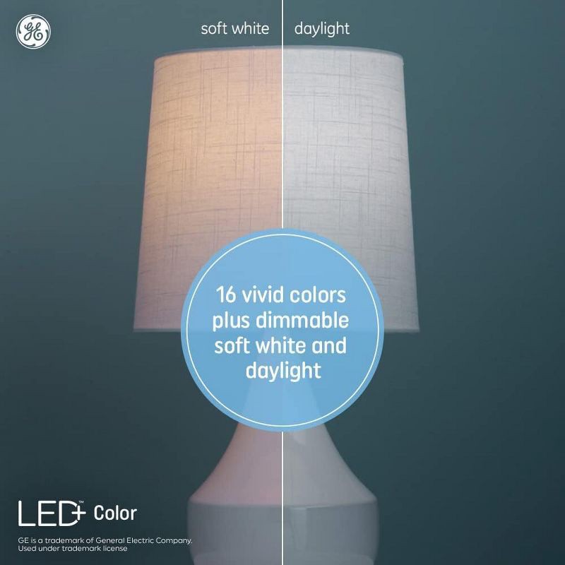 slide 2 of 5, General Electric GE 2pk Remote Included LED+ Decorative Color Changing Light Bulbs, 2 ct