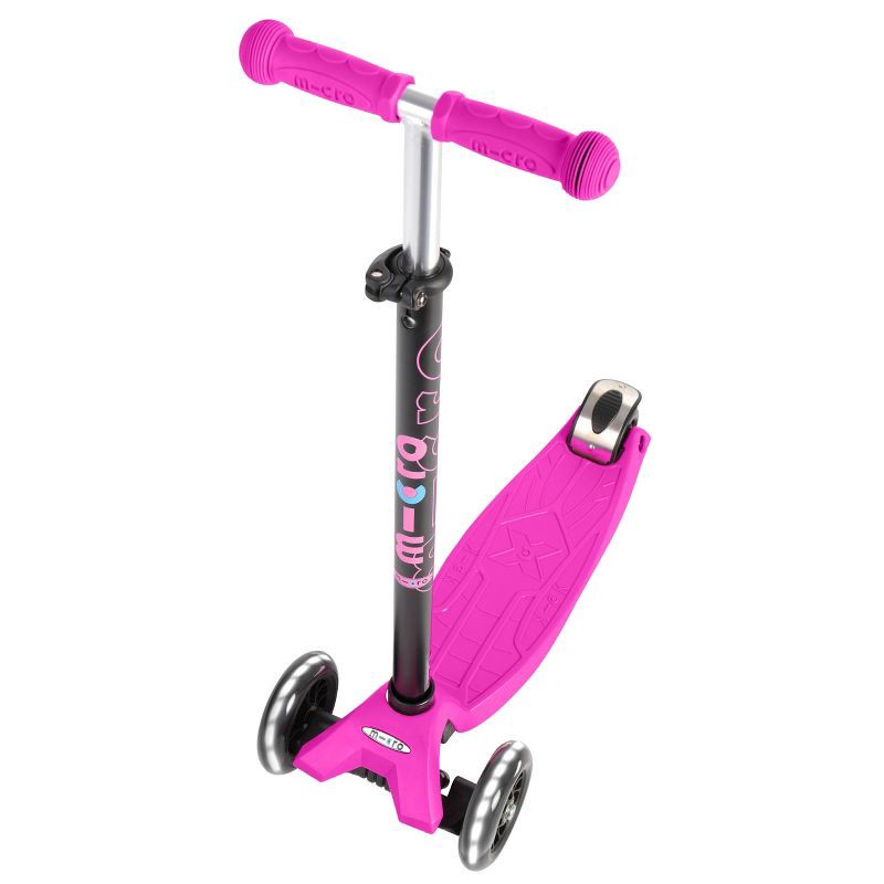 slide 2 of 4, Micro Kickboard Maxi Kick Scooter with LED Lights - Pink: Adjustable Handlebar, 3 Wheels, 1 ct