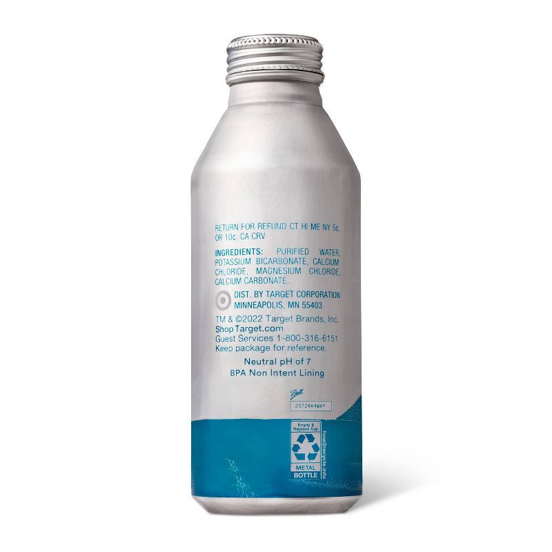 slide 3 of 3, Still Purified Water + Electrolytes - 16 fl oz Aluminum Bottle - Good & Gather™, 16 fl oz
