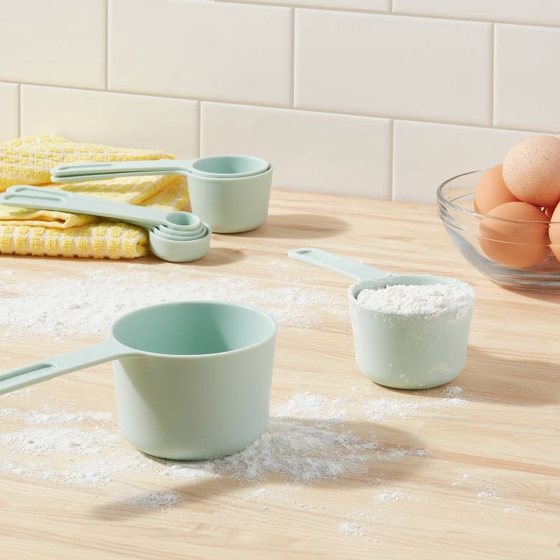 slide 2 of 3, Measuring Cup Set Mint Green - Room Essentials™: 8-Piece Dishwasher-Safe Polypropylene Measure Spoons, 1 ct