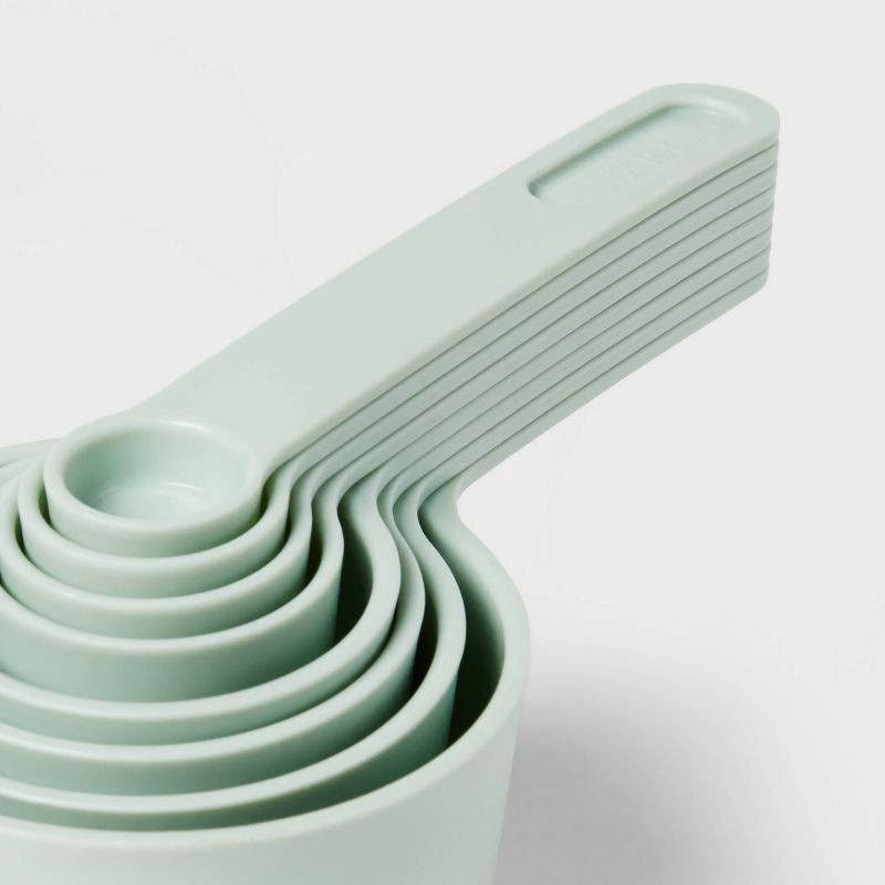 slide 3 of 3, Measuring Cup Set Mint Green - Room Essentials™: 8-Piece Dishwasher-Safe Polypropylene Measure Spoons, 1 ct