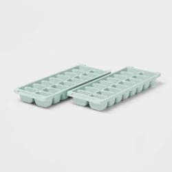 2pk Plastic Ice Trays Mint Green - Room Essentials™: Stackable, Dishwasher-Safe, 16 Cavities, Freezer Safe