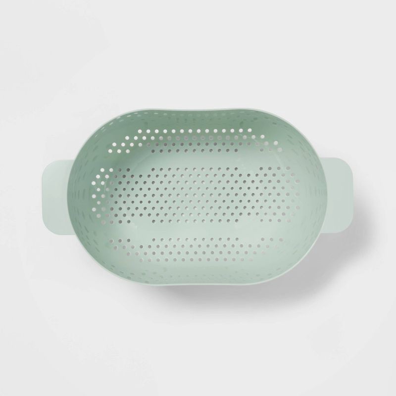slide 3 of 3, Plastic Colander Mint Green - Room Essentials™: Kitchen Strainer, Dishwasher-Safe, 3.08L Capacity, 12.25" Width, 3.08 liter