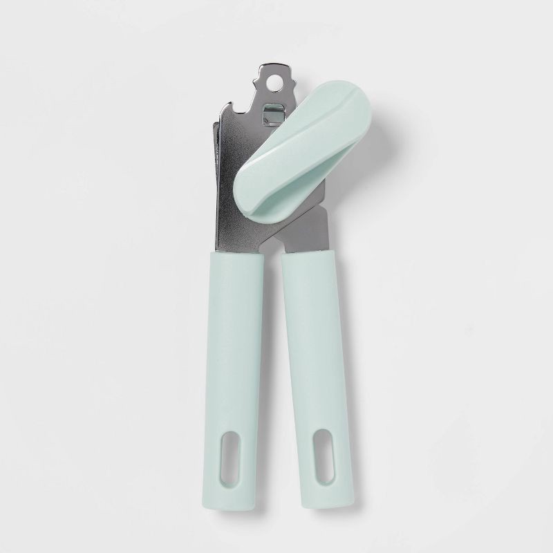 slide 1 of 3, Can Opener Mint Green - Room Essentials™: Manual, Freestanding, Dishwasher-Safe, Plastic & Iron, Kitchen Tool, 1 ct