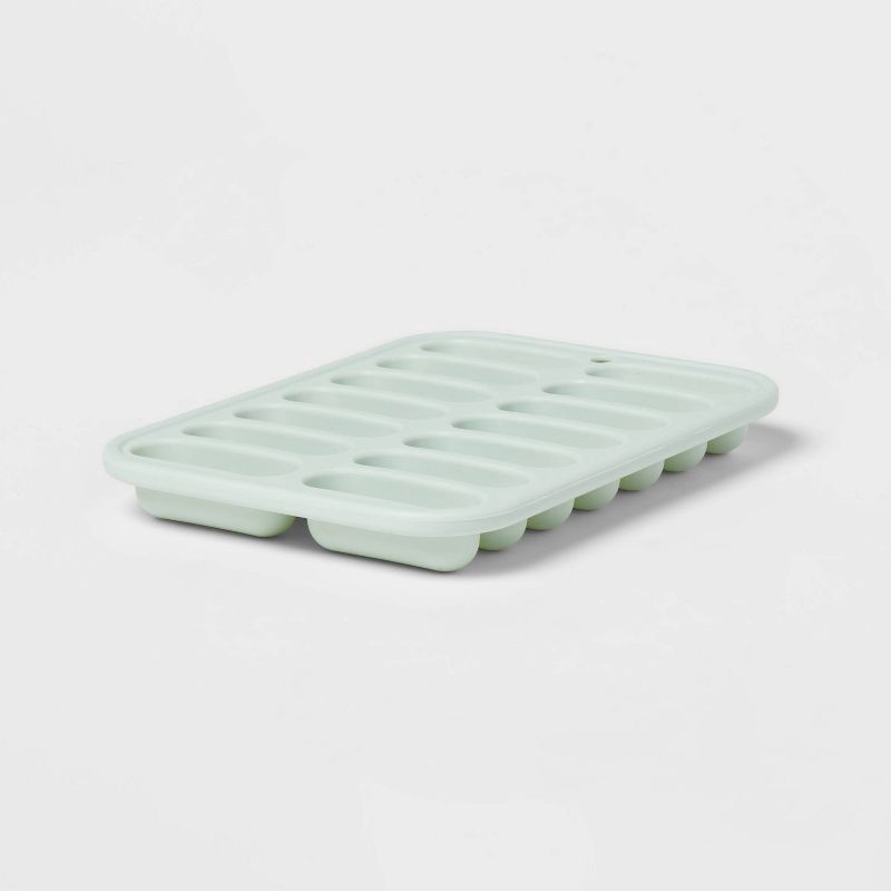 slide 1 of 3, Silicone Ice Tray Mint Green - Room Essentials™: 14-Cavity Silicone Mold, Dishwasher-Safe, 8.55 Volume Capacity, 1 ct