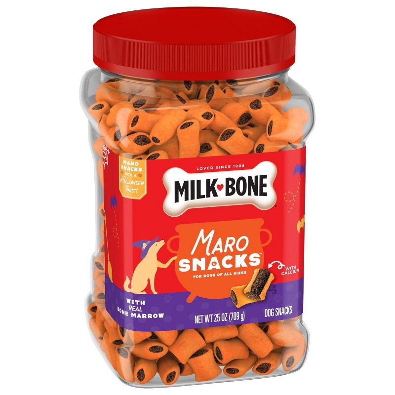 slide 3 of 4, Milk-Bone Orange Maro in Bone Marrow Flavored Halloween Snacks Dog Treats - 25oz, 25 oz
