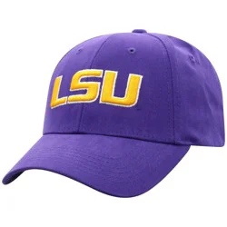 NCAA LSU Tigers Structured Brushed Cotton Vapor Ballcap: Adjustable Solid Purple Baseball Hat, One Size Fits Most