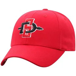 NCAA San Diego State Aztecs Structured Brushed Cotton Vapor Ballcap: Adjustable Solid Red Baseball Hat, One Size Fits Most