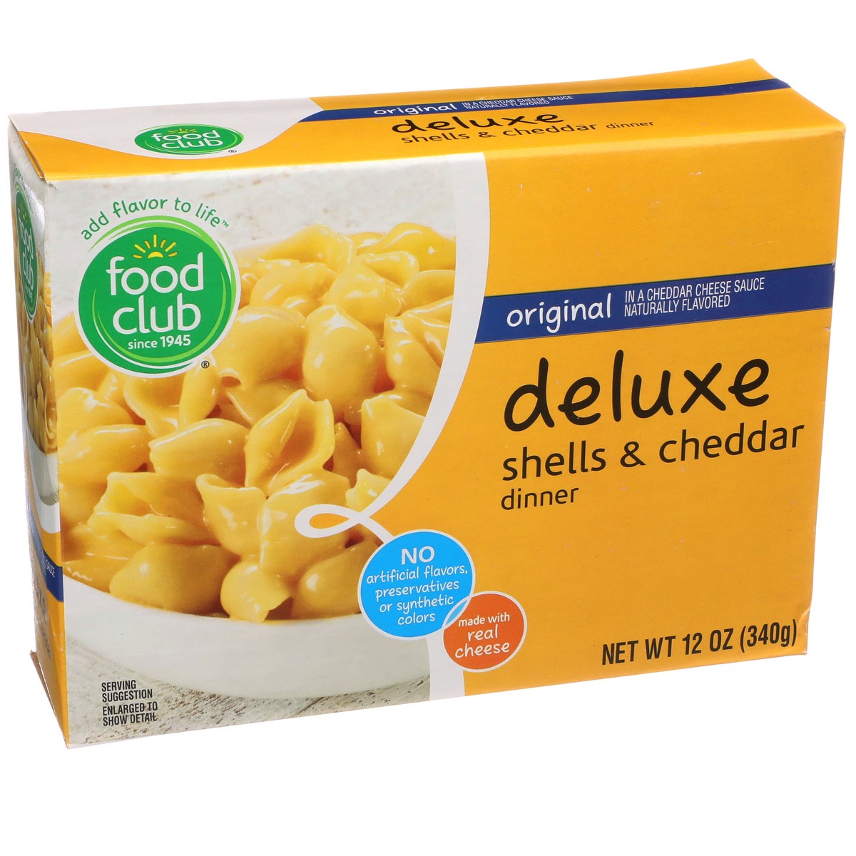 slide 2 of 9, Food Club Deluxe Shells Cheddar Dinner Original, 12 oz