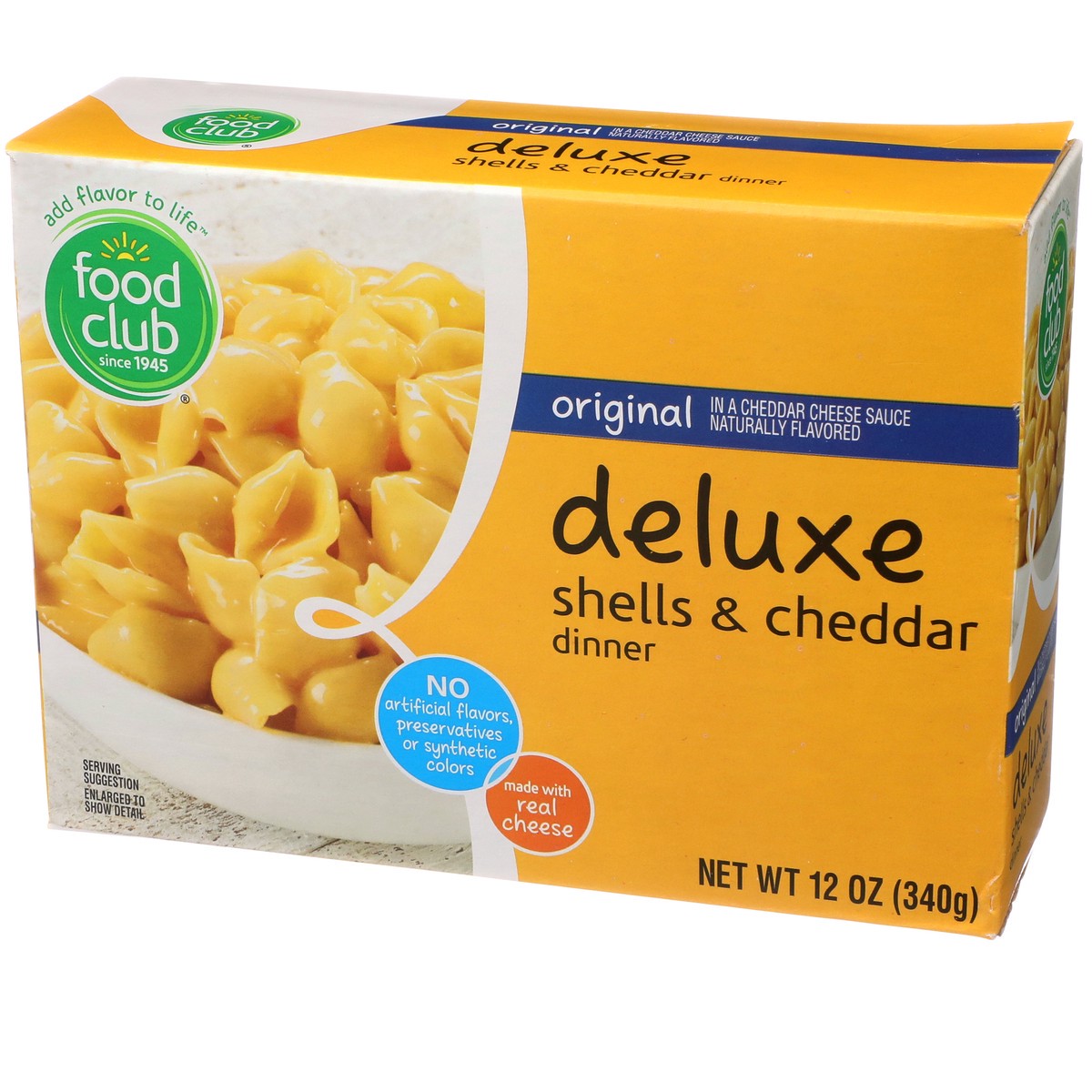 slide 3 of 9, Food Club Deluxe Shells Cheddar Dinner Original, 12 oz