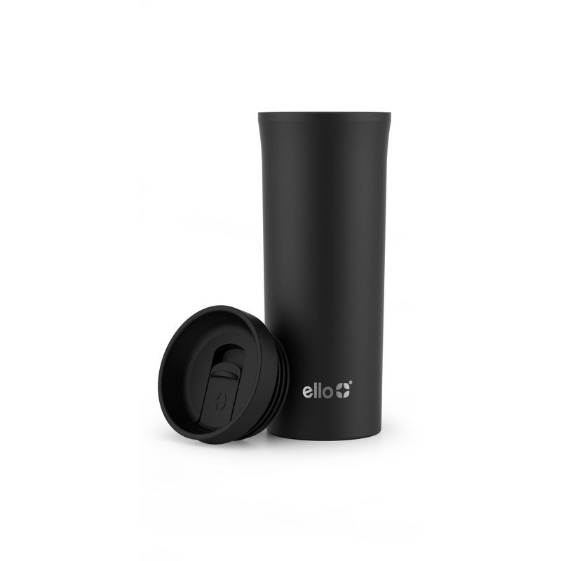 slide 3 of 5, Arabica 18oz Stainless Steel Travel Mug Black - Ello: Double-Wall Coffee Tumbler, Hand Wash, Dishwasher-Safe Parts, 18 oz
