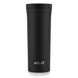 Arabica 18oz Stainless Steel Travel Mug Black - Ello: Double-Wall Coffee Tumbler, Hand Wash, Dishwasher-Safe Parts