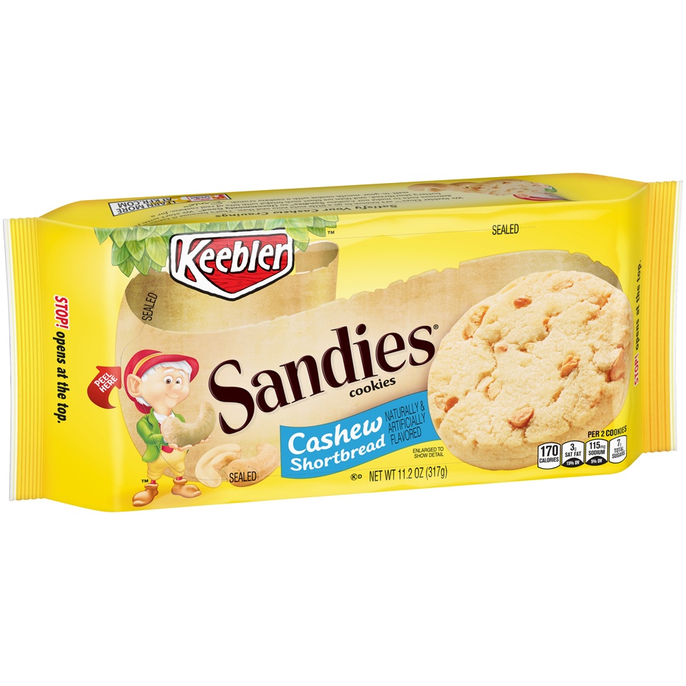 slide 2 of 7, Keebler Sandies Cashew Shortbread Cookies, 11.2 oz