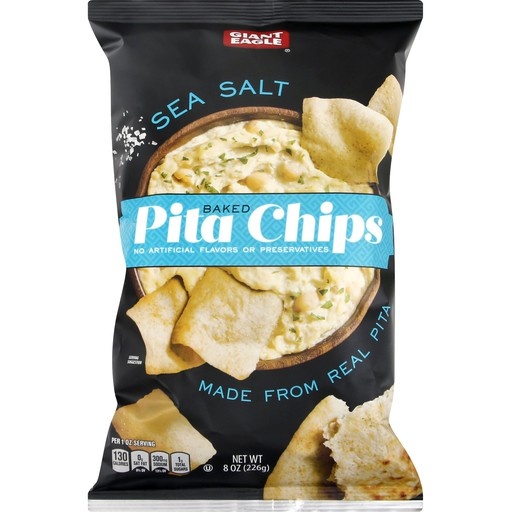 slide 1 of 1, Giant Eagle Baked Pita Chips With Sea Salt, 8 oz