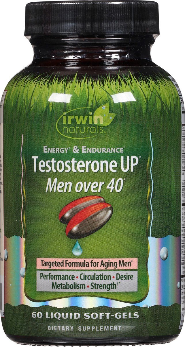 slide 2 of 9, Irwin Naturals Men over 40 Testosterone UP 60 Softgels, 1 ct