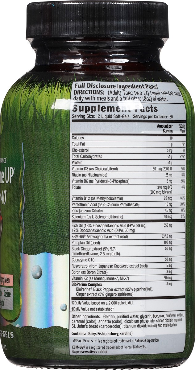 slide 4 of 9, Irwin Naturals Men over 40 Testosterone UP 60 Softgels, 1 ct