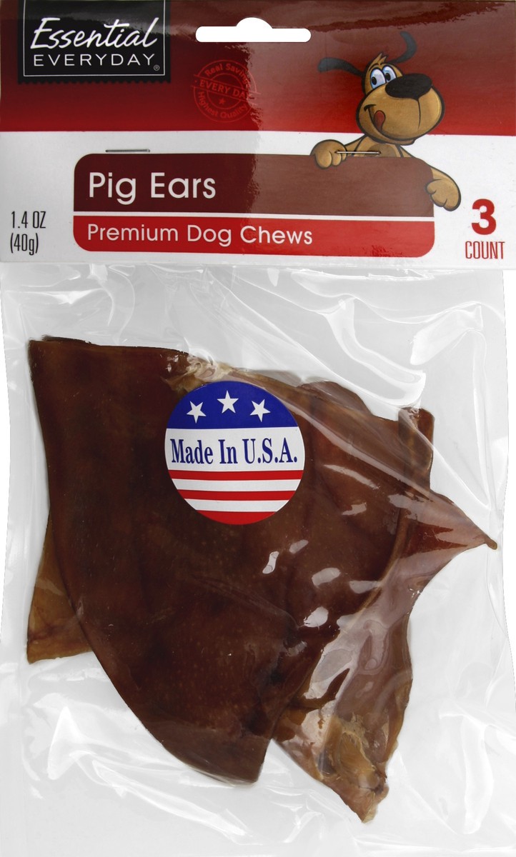 slide 6 of 6, Essential Everyday Dog Pig Ears Treat, 3 ct