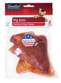 slide 1 of 6, Essential Everyday Dog Pig Ears Treat, 3 ct