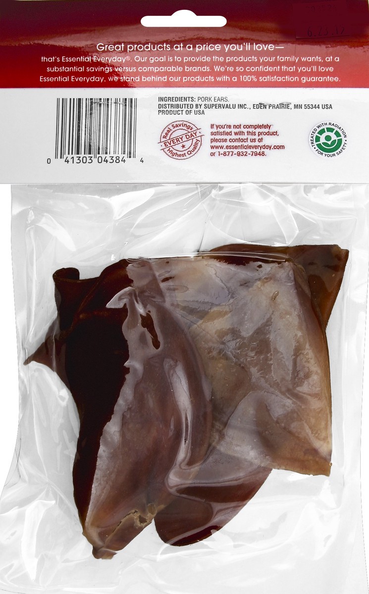 slide 2 of 6, Essential Everyday Dog Pig Ears Treat, 3 ct