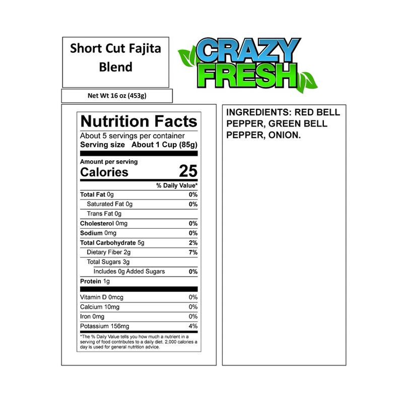 slide 5 of 6, Crazy Fresh Short Cut Fajita Blend - 16oz, 16 oz